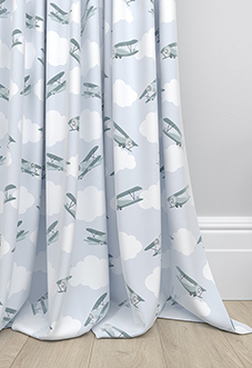 Flying Ace, Green - Made to Measure Curtains